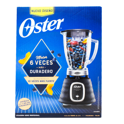 Licuadora 1 Velocidad + Pulso Vaso De Vidrio Negra Oster BLSTBPST-013 (2114099)