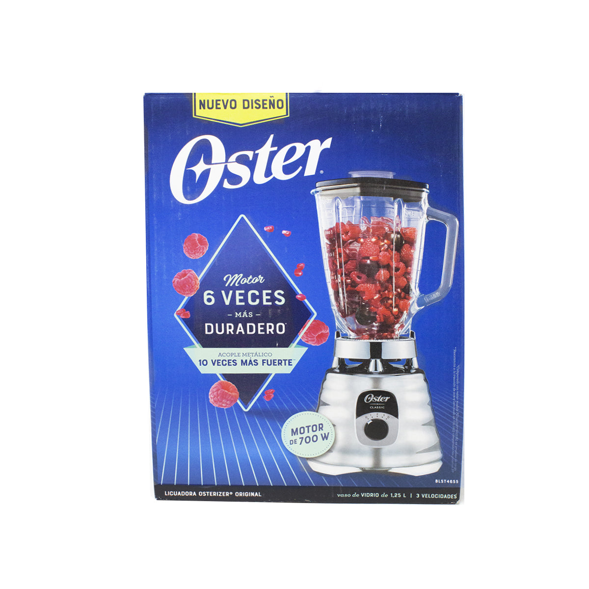 Licuadora 3 Velocidades Vaso Vidrio Clásica Cromo Oster BLST4655 (2114081)