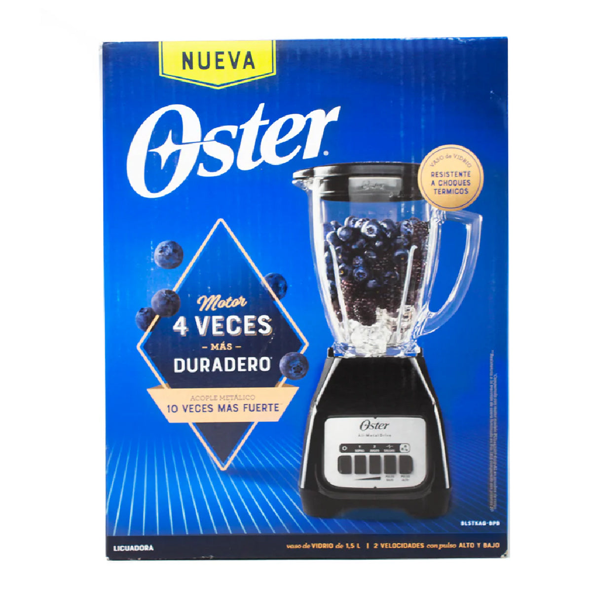 Licuadora 2 Velocidades + 2 Pulso Vaso de Vidrio Negra Oster BLSTKAG-BPB-013 (2110244)