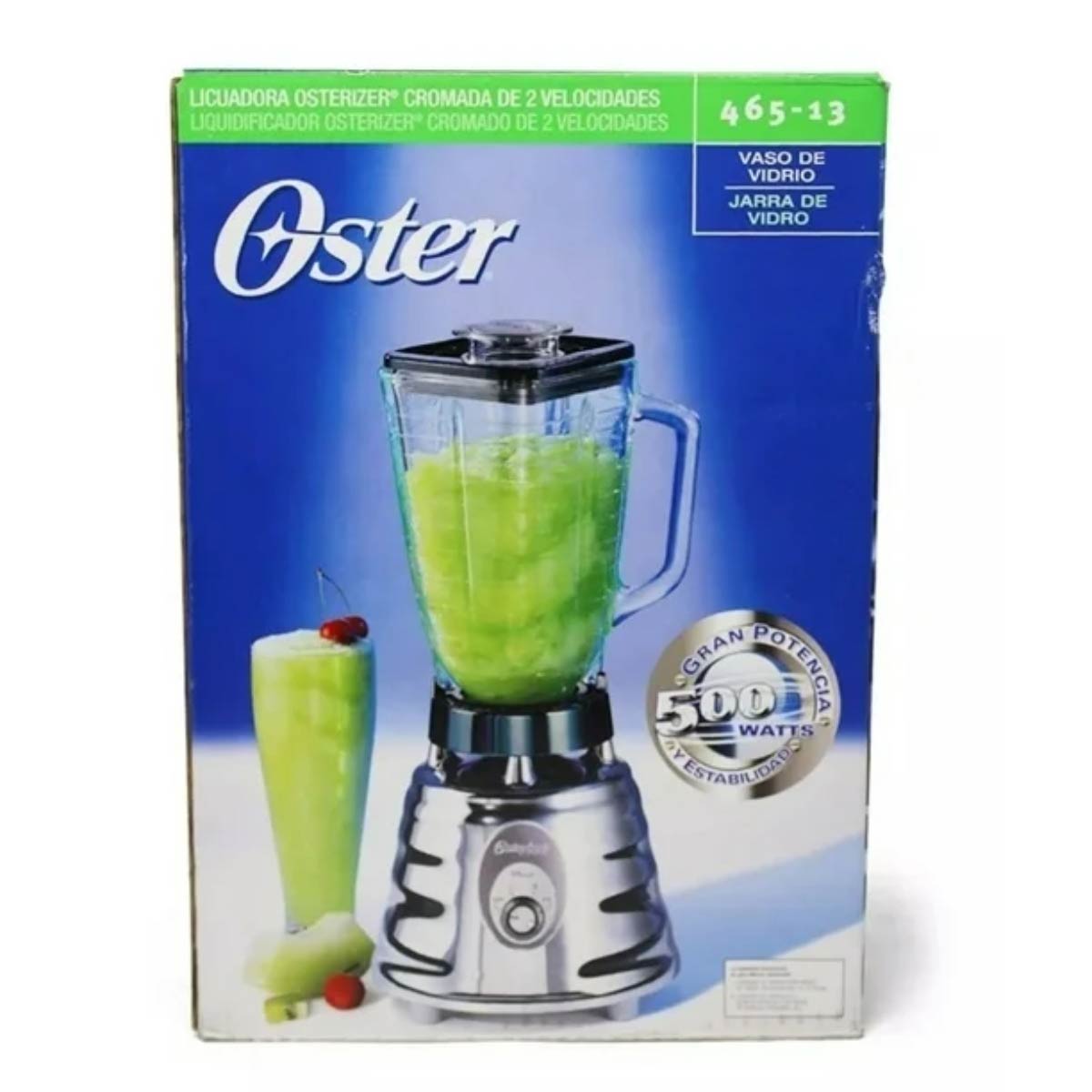Licuadora 2 Velocidades Vaso Vidrio Clasica Cromada Oster 465-13