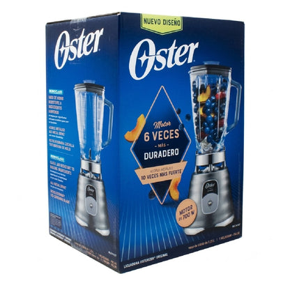 Licuadora 1 Velocidad + Pulso Vaso de Vidrio Clásica Cromo Oster BLST4127 (2114112).