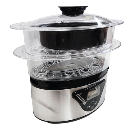 Vaporera de Alimentos 2 Niveles Panel Digital Hamilton Beach 37530