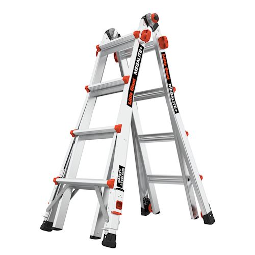 Escalera De Aluminio 17' (5.18 m) Tipo I A con Niveladores Megalite+ Little Giant 11537