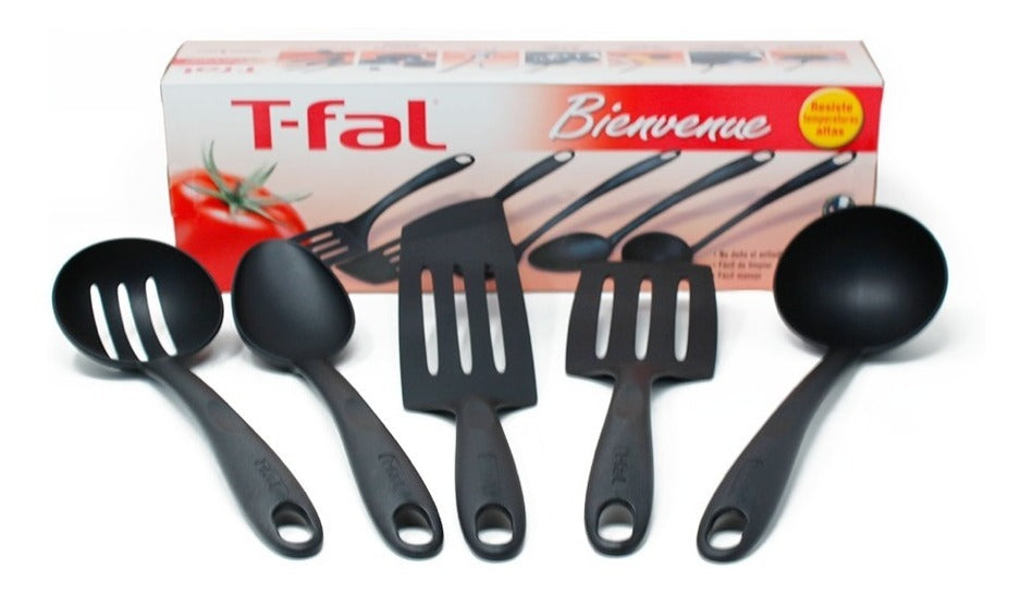 Juego De 5 Utensilios de Silicón Bienvenue Para Cocina En Caja T-fal K1450184M2