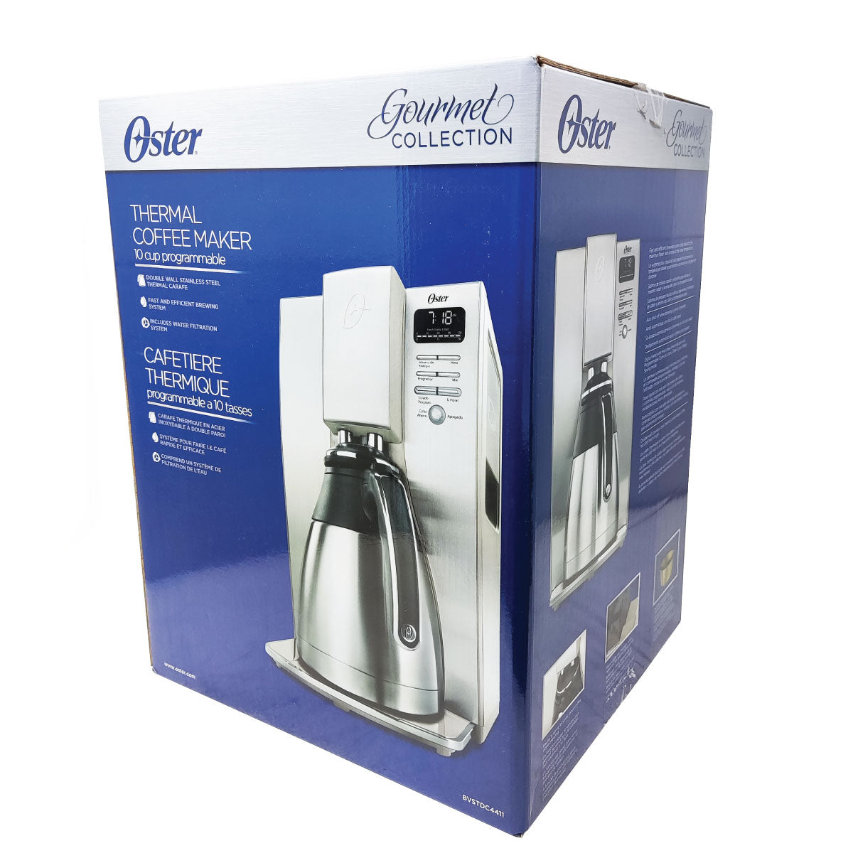 Cafetera Programable 10 Tazas Jarra de Acero Inoxidable Oster Bvstdc4411-013 (Paquete de 2 Piezas)