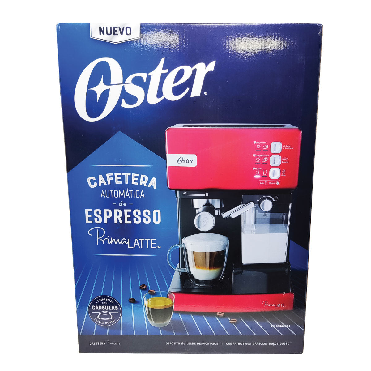 Cafetera Automatica De Expresso Prima Latte Roja Oster BVSTEM6603R-013 (Paquete de 2 Piezas)