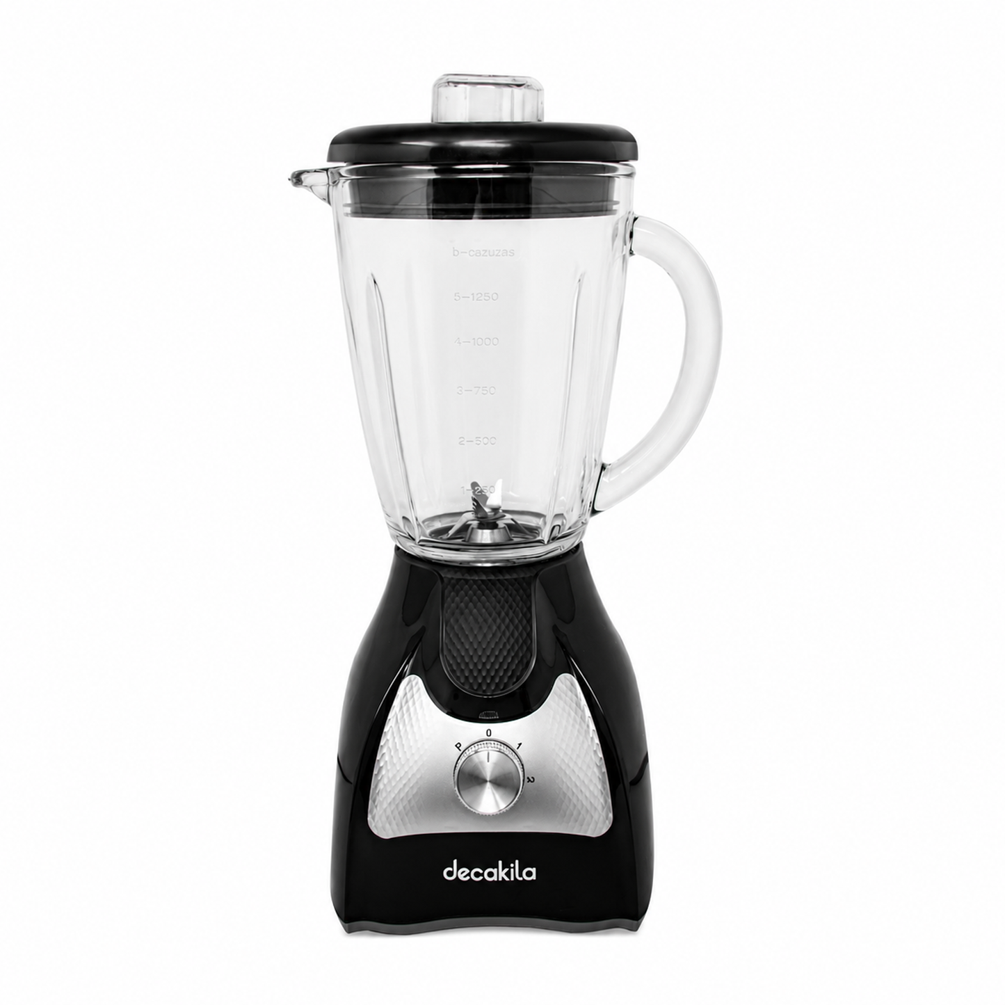 Licuadora 2 Velocidades + Pulso Vaso de Vidrio Negra Decakila KUJB045B (Caja de 4 piezas)