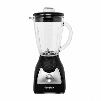 Licuadora 2 Velocidades + Pulso Vaso de Vidrio Negra Decakila KUJB045B (Caja de 4 piezas)