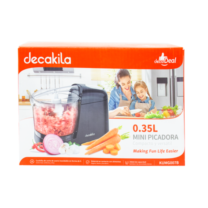 Miniprocesador de Alimentos 350 ml Negro Decakila KUMG007B