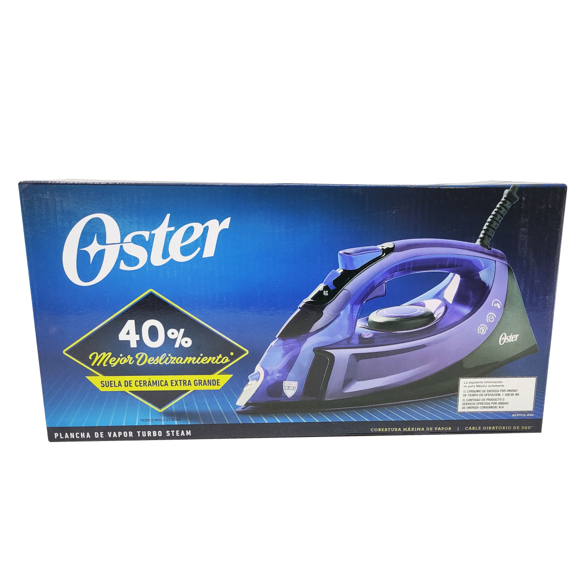 Plancha De Vapor Turbo Steam Morada Oster GCSTCS-400-013 (2074703) (Caja de 6 Piezas)