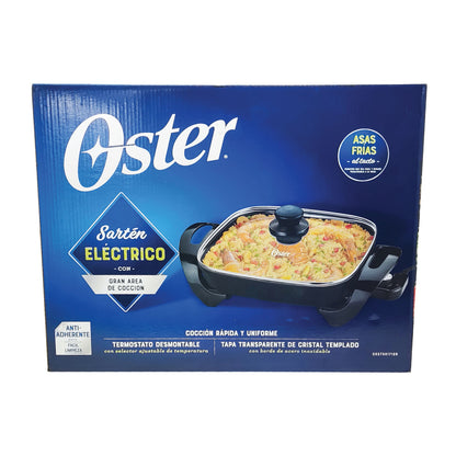 Sartén Electrico Antiadherente Tapa Vidrio Oster CKSTSK1712B