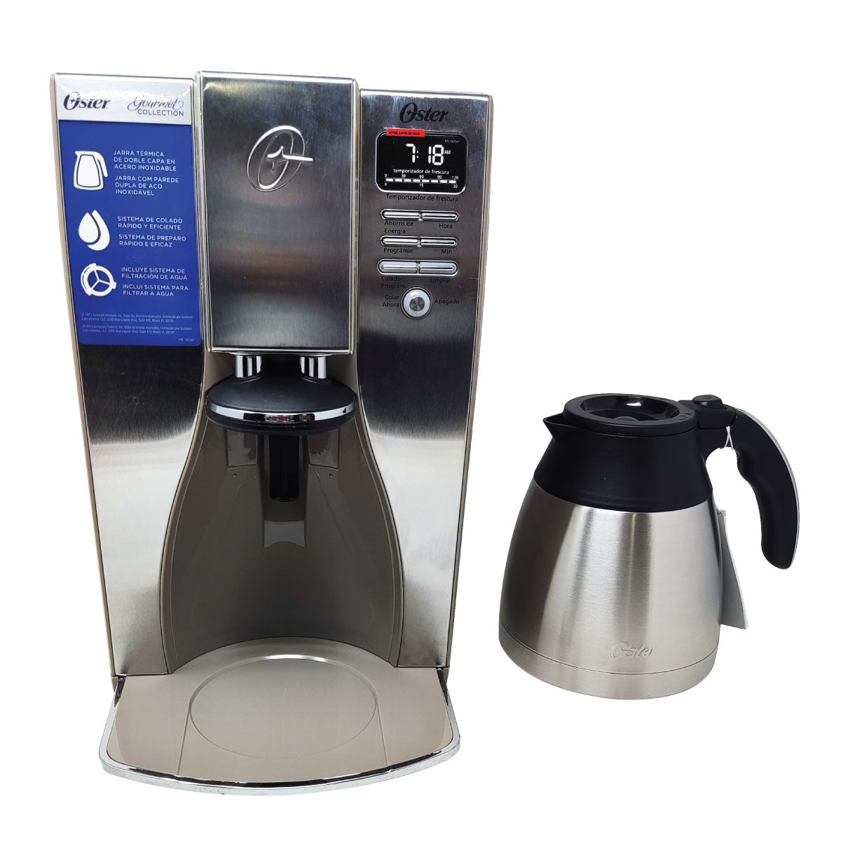 Cafetera Programable 10 Tazas Jarra de Acero Inoxidable Oster Bvstdc4411-013 (Paquete de 2 Piezas)