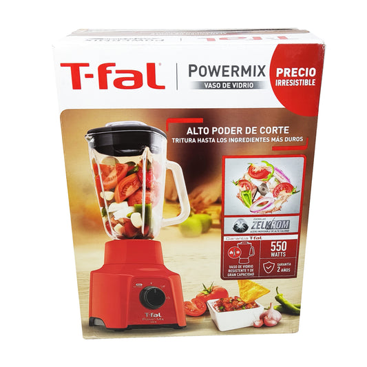 Licuadora 2 Velocidades Vaso De Vidrio Powermix Roja T-fal LN2835MX (Paquete con 3 Piezas)