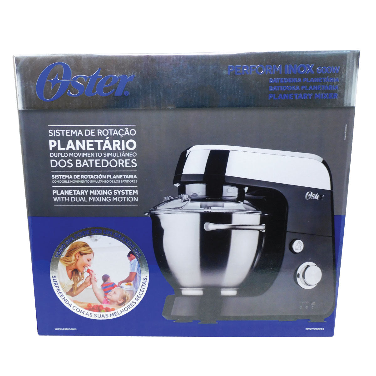 Batidora Planetaria 8 Velocidades Tazón de Acero Inoxidable Negro Oster Fpstsm2711 (Paquete de 2 Piezas)