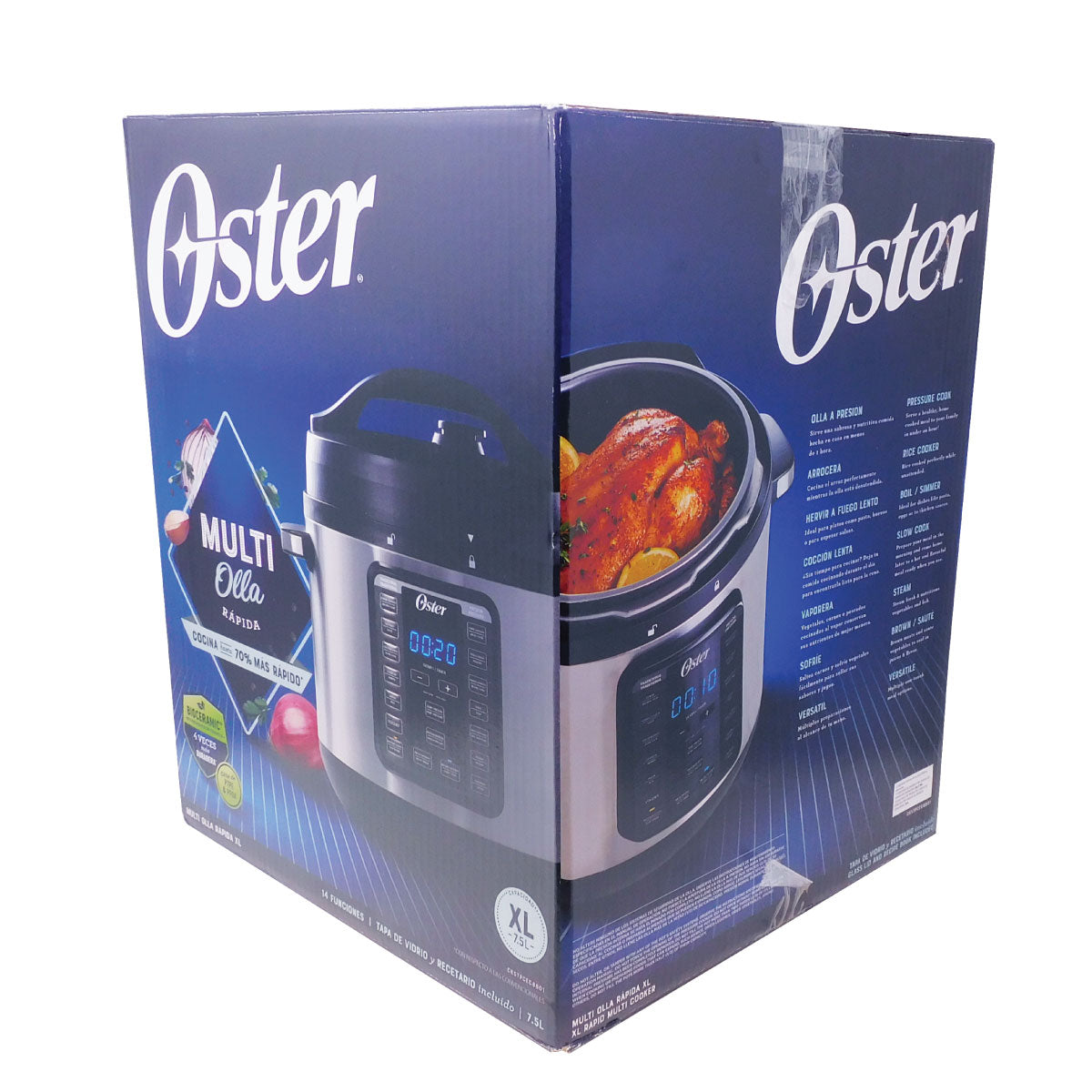 Olla Multicocción 14 Funciones 7.5 L de Capacidad Oster CKSTPCEC8801-013 (2078914) (Caja de 2 Piezas)