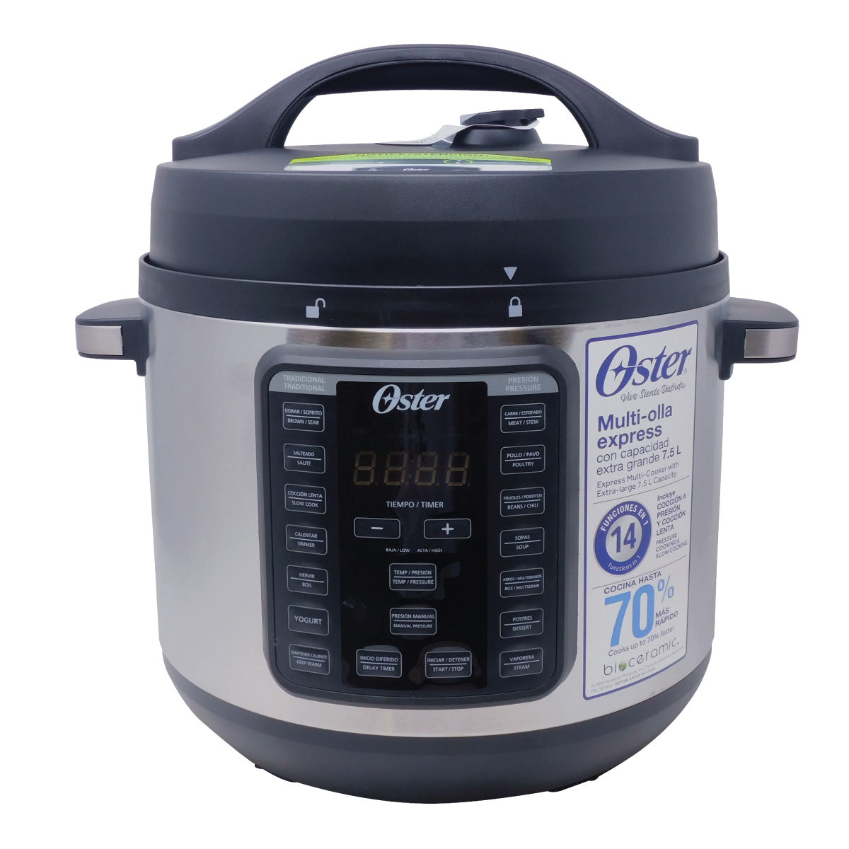 Olla Multicocción 14 Funciones 7.5 L de Capacidad Oster CKSTPCEC8801-013 (2078914) (Caja de 2 Piezas)