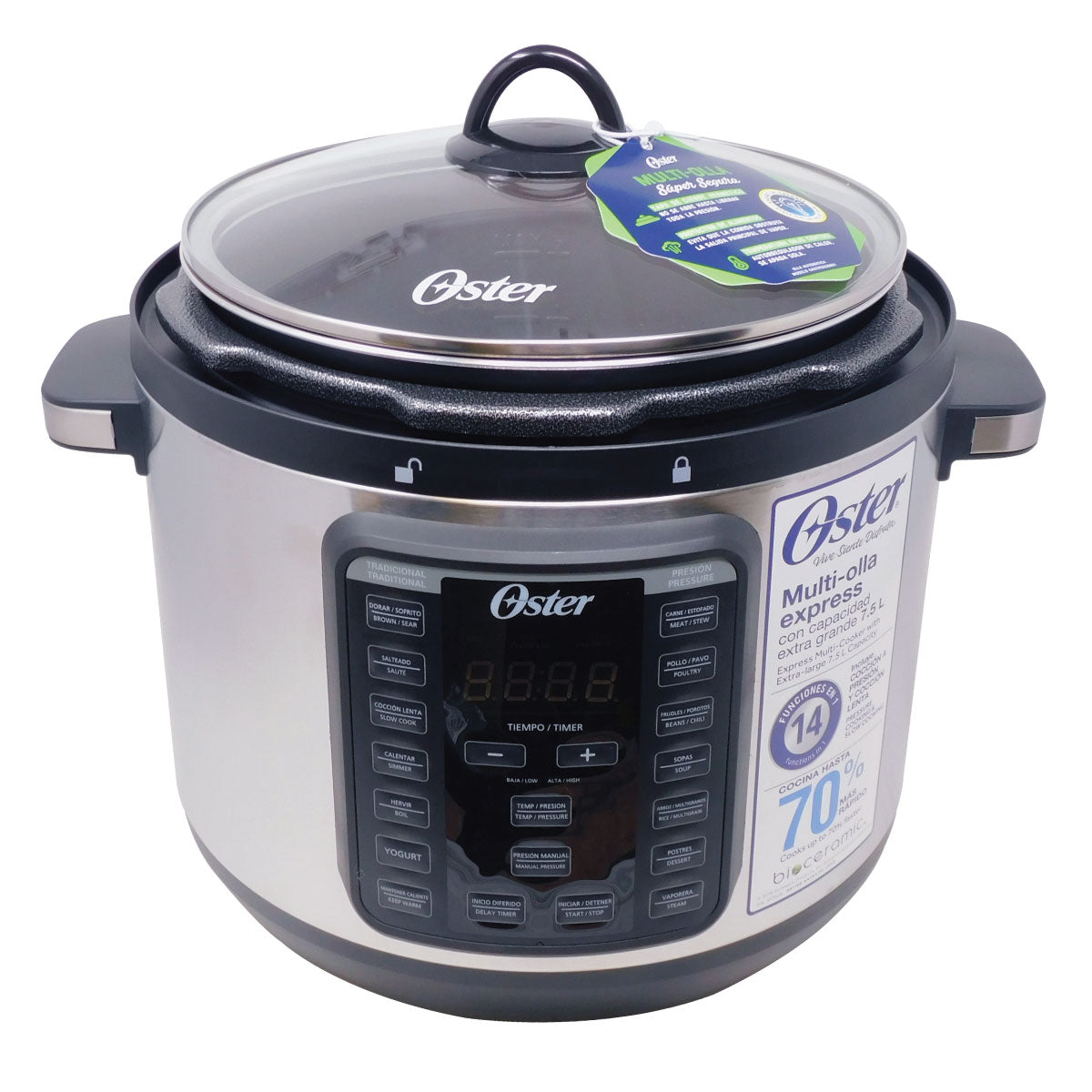 Olla Multicocción 14 Funciones 7.5 L de Capacidad Oster CKSTPCEC8801-013 (2078914) (Caja de 2 Piezas)