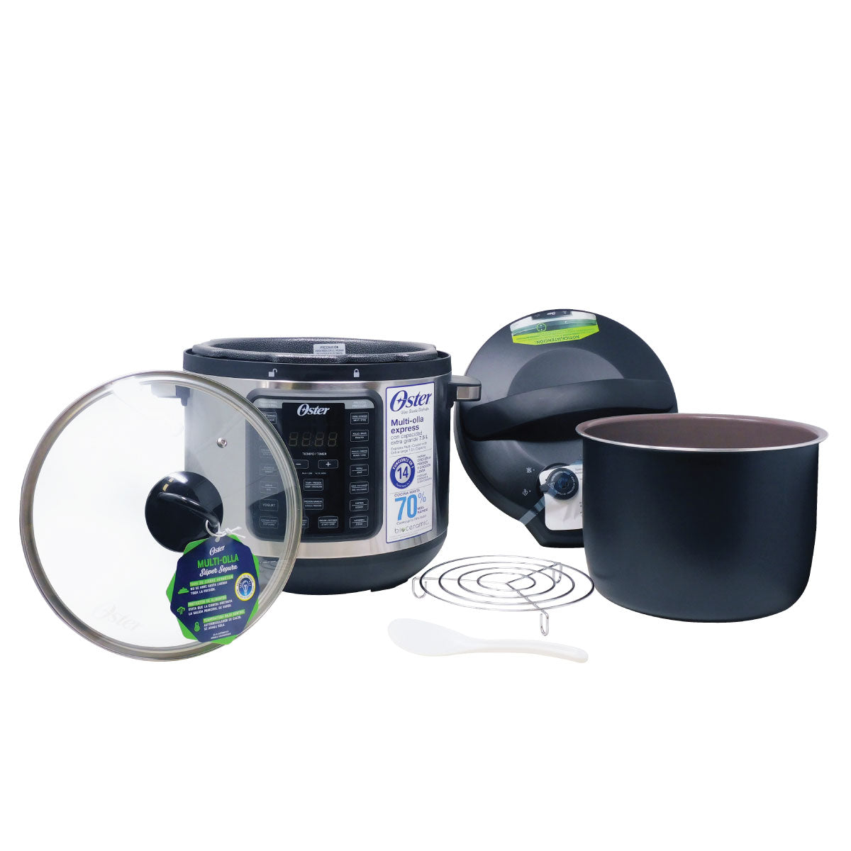 Olla Multicocción 14 Funciones 7.5 L de Capacidad Oster CKSTPCEC8801-013 (2078914) (Caja de 2 Piezas)
