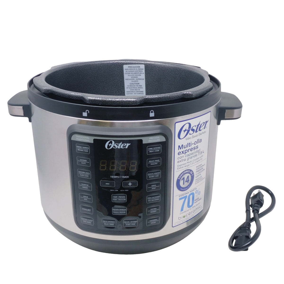 Olla Multicocción 14 Funciones 7.5 L de Capacidad Oster CKSTPCEC8801-013 (2078914) (Caja de 2 Piezas)