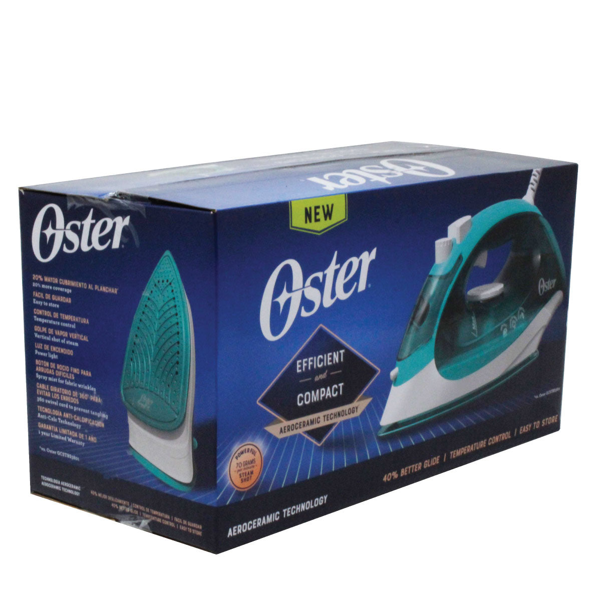Plancha De Vapor Suela Cerámica Aqua Oster GCSTBS5052-013 (2140144) (Caja de 6 Piezas)