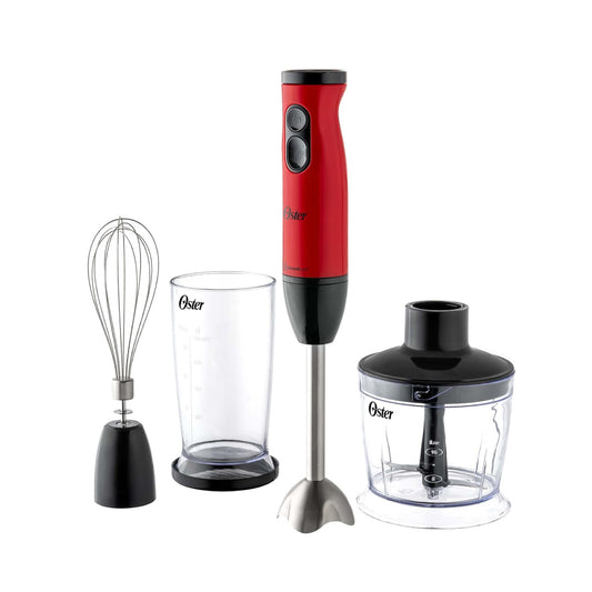 Batidora de Inmersión 1 Velocidad + Turbo con Accesorios Quad Roja Oster FPSTHB460A