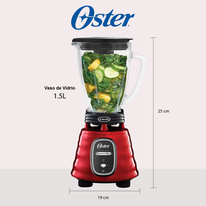Licuadora 1 Velocidad + Pulso Reversible Vaso de Vidrio Rojo con Vaso Blend-N-Go Oster BLSTBESTR013