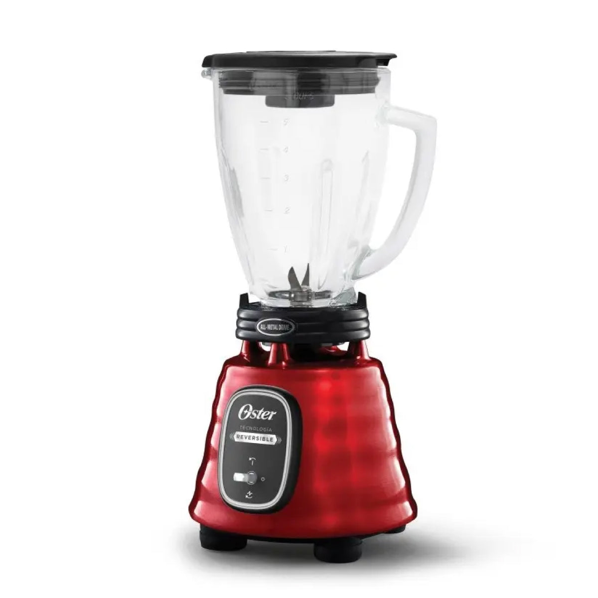 Licuadora 1 Velocidad + Pulso Reversible Vaso de Vidrio Rojo con Vaso Blend-N-Go Oster BLSTBESTR013