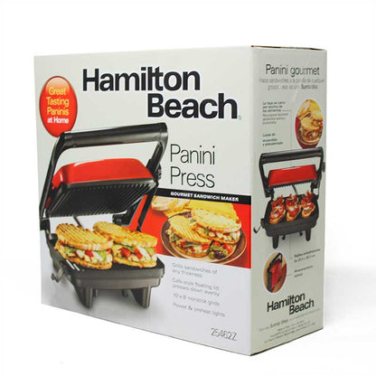 Paninera Parrilla para Panini Press Gourmet Roja Hamilton Beach 25462Z (Caja de 2 Piezas)