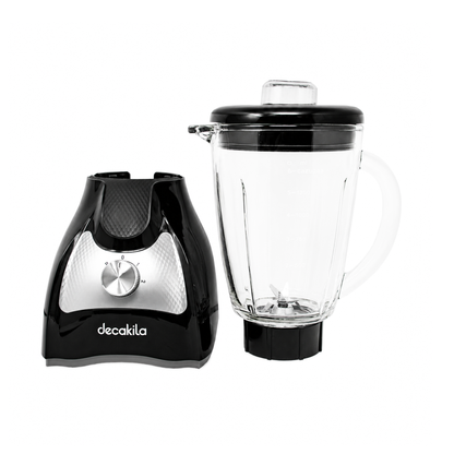 Licuadora 2 Velocidades + Pulso Vaso de Vidrio Negra Decakila KUJB045B (Caja de 4 piezas)
