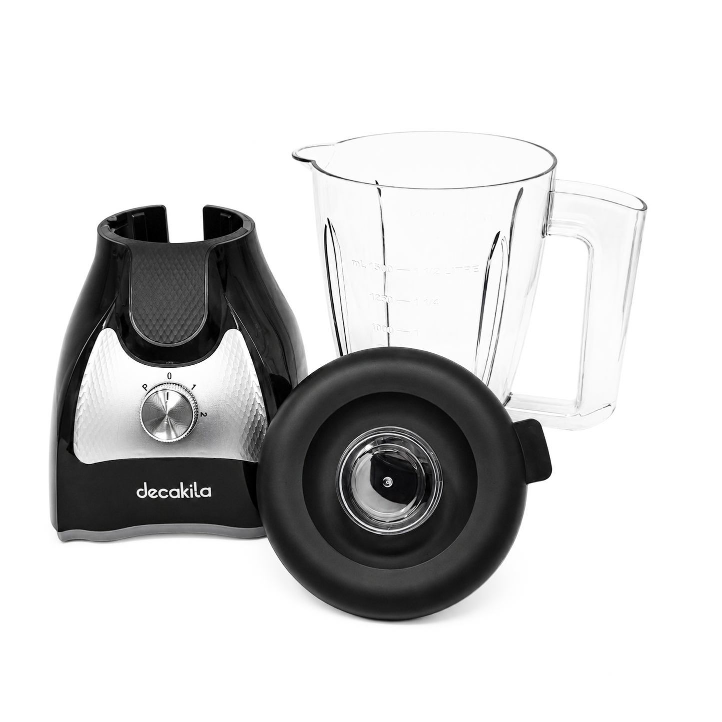 Licuadora 2 Velocidades + Pulso Vaso de Plástico Negra Decakila KUJB043B