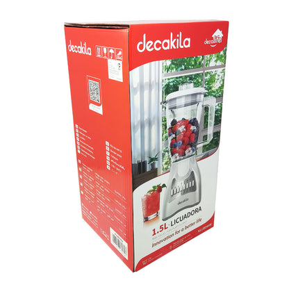 Licuadora 10 Velocidades Vaso de Plástico Blanca Decakila KUJB044W (Caja de 4 Piezas)