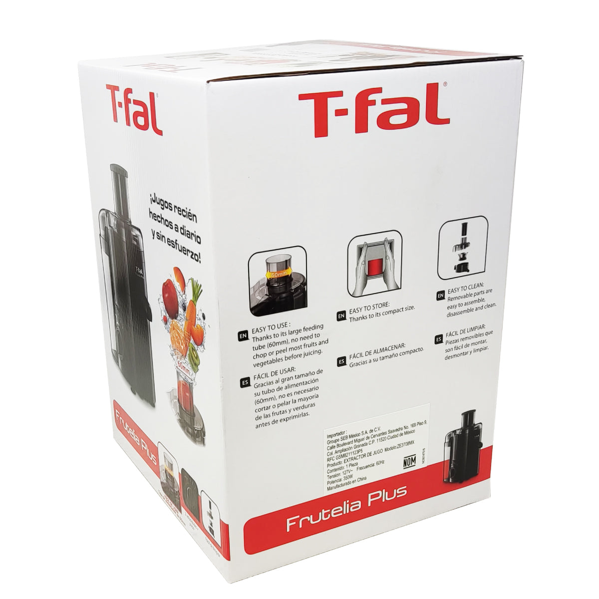 Extractor de Jugos Frutelia Plus T-FAL ZE3708MX (Paquete con 2 Piezas)