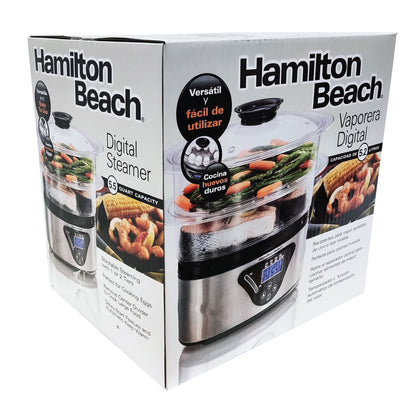 Vaporera de Alimentos 2 Niveles Panel Digital Hamilton Beach 37530