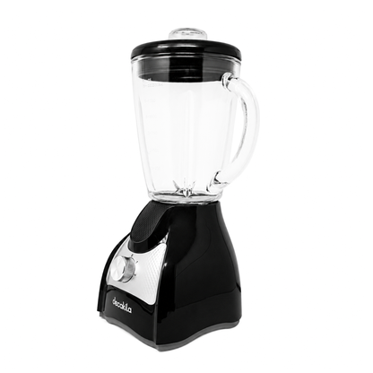 Licuadora 2 Velocidades + Pulso Vaso de Vidrio Negra Decakila KUJB045B (Caja de 4 piezas)