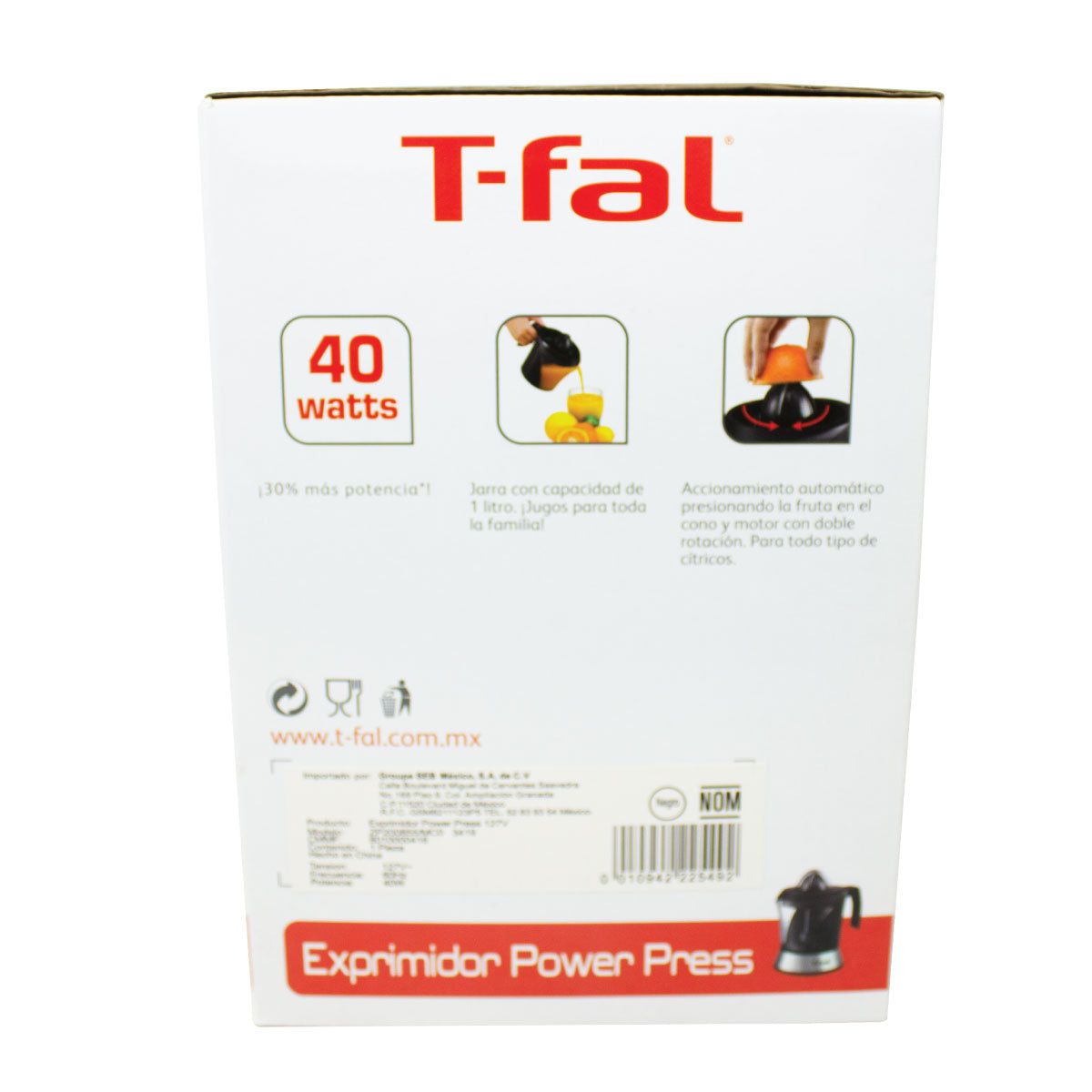 Exprimidor De Cítricos Eléctrico Power Press T-fal Zp200855 (PAQUETE DE 12 PIEZAS)