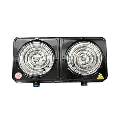 Parrilla eléctrica de 2 Resistencias con Regulador de Temperatura Negro Decakila KUCC002B (Caja con 8 Piezas)