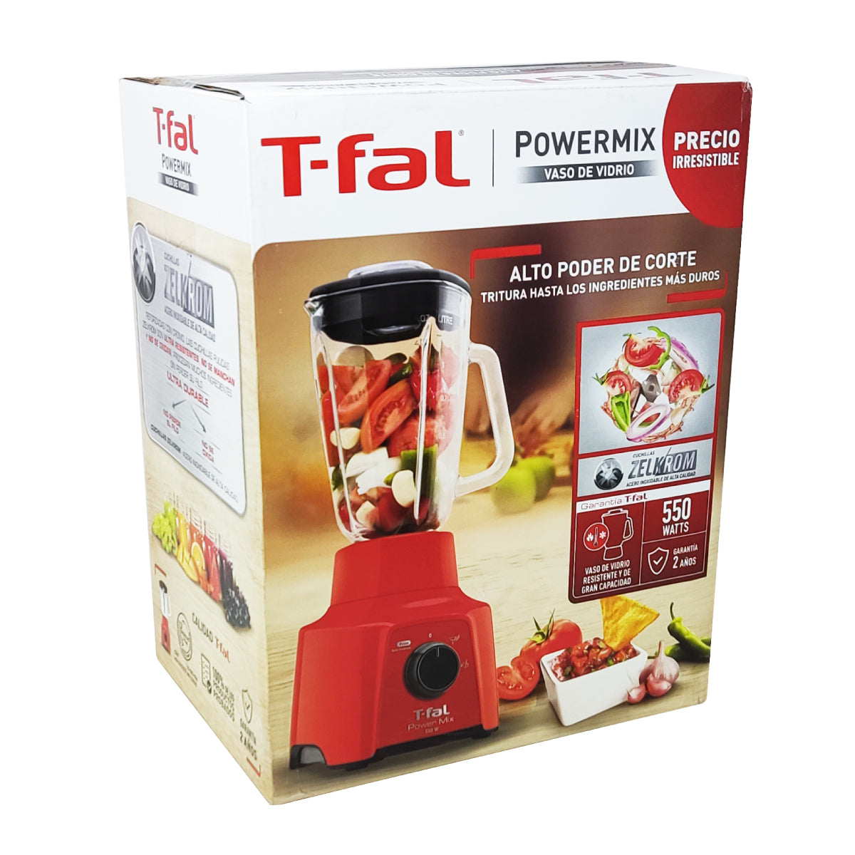 Licuadora 2 Velocidades Vaso De Vidrio Powermix Roja T-fal LN2835MX (Paquete con 3 Piezas)