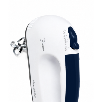 Batidora manual con accesorios blanca 7 velocidades Decakila KUMX016W (Caja de 6 piezas)