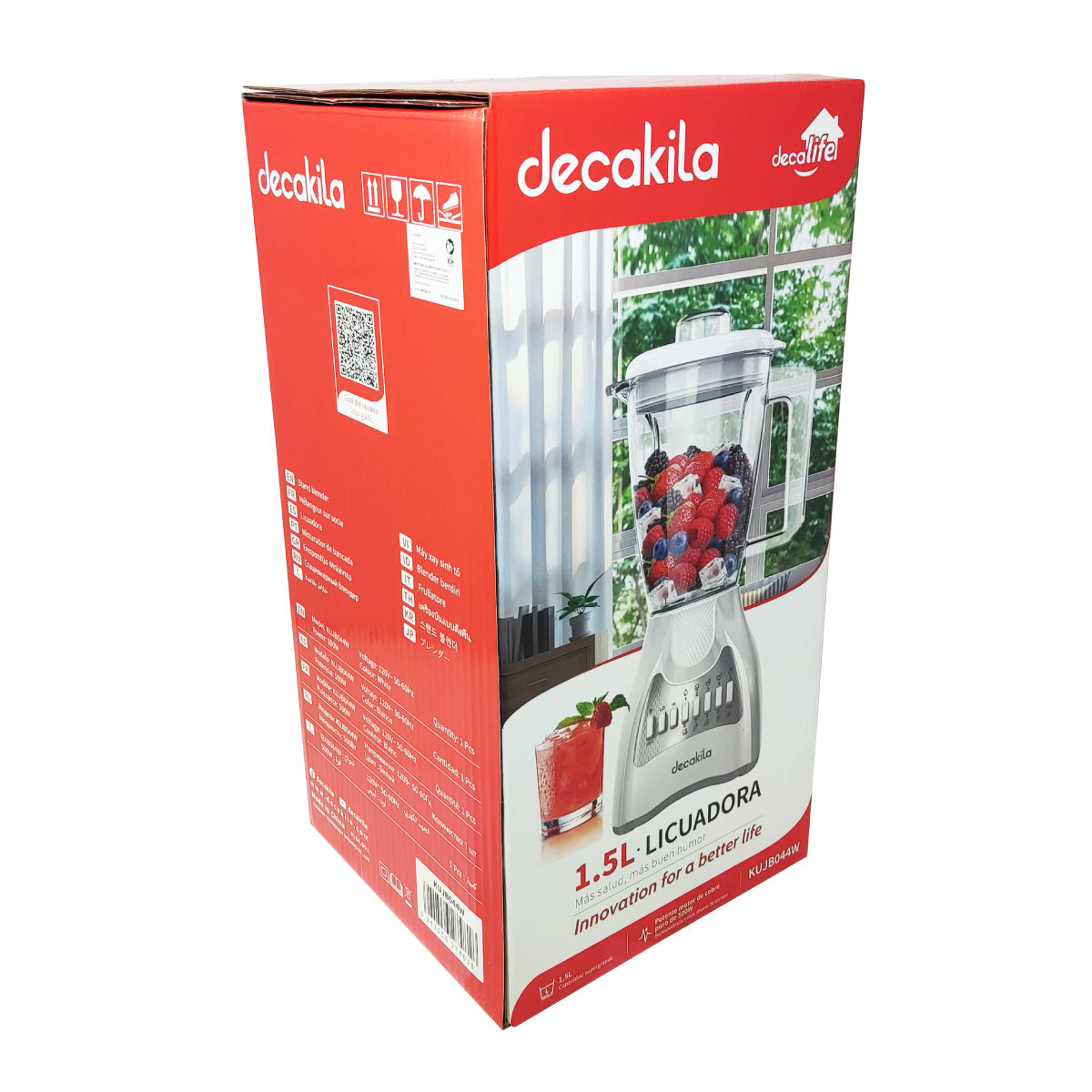 Licuadora 10 Velocidades Vaso de Plástico Blanca Decakila KUJB044W