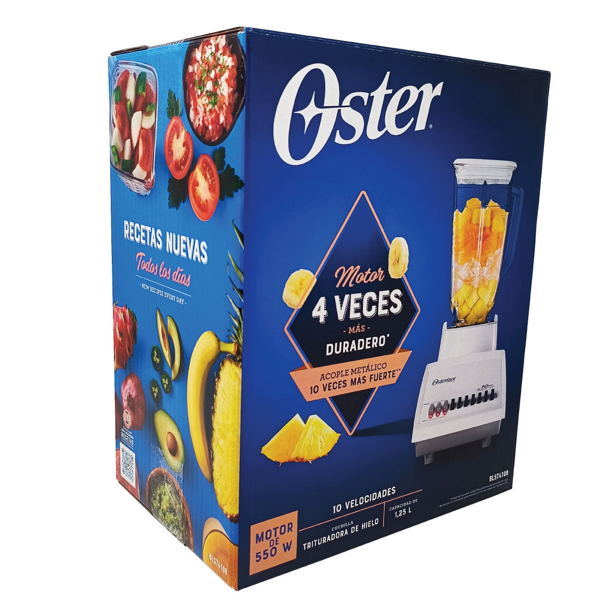 Licuadora 10 Velocidades Vaso Plastico Blanca Oster BLST4108 (2178225)(Paquete de 4 piezas)