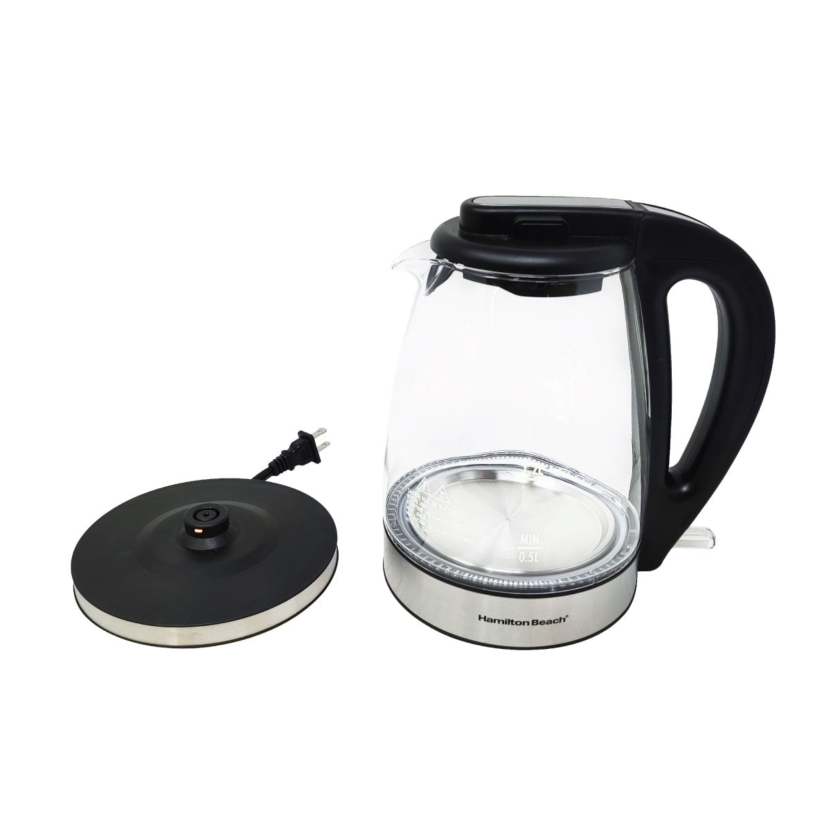 Hervidor de Agua 1.7 L con Iluminación Hamilton Beach 40865 (Caja con 2 Piezas)