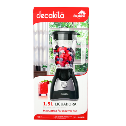 Licuadora 2 Velocidades + Pulso Vaso de Plástico Negra Decakila KUJB043B (Caja de 4 piezas)