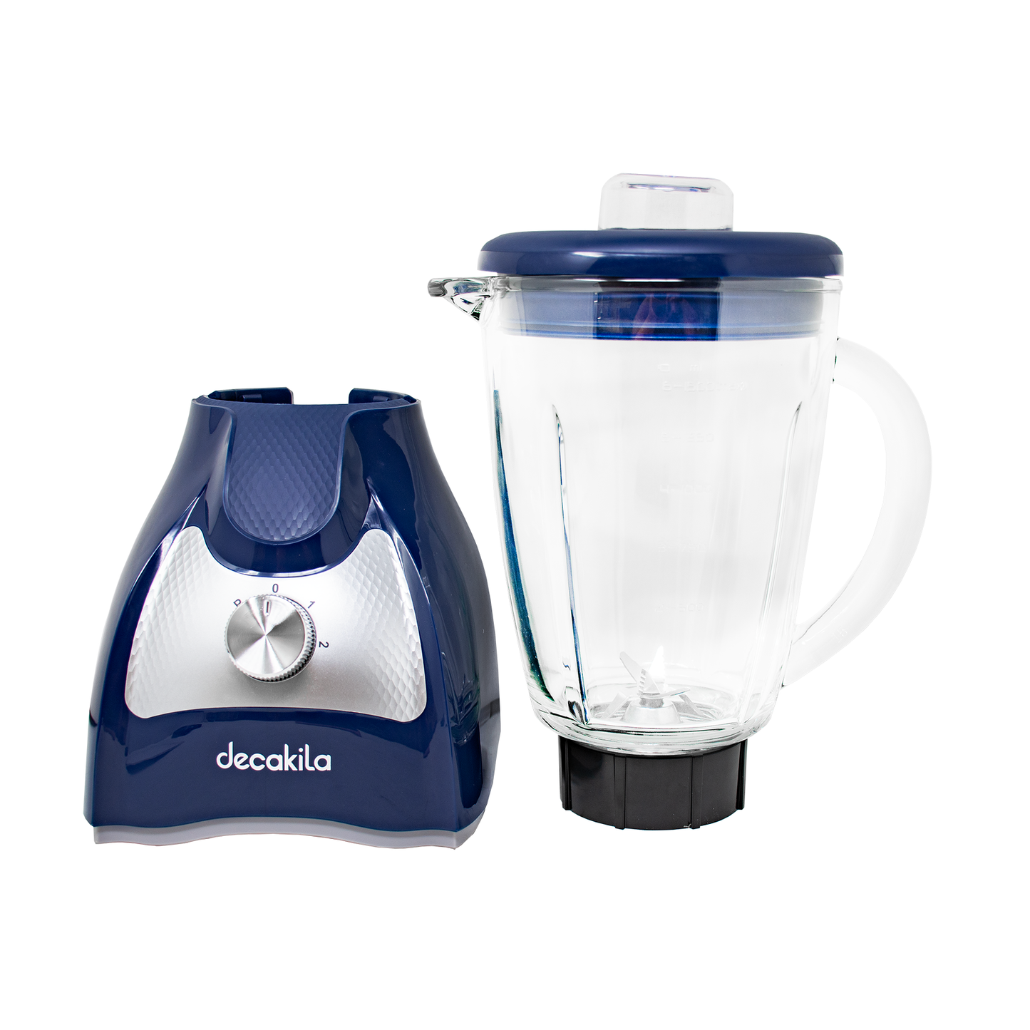 Licuadora 2 Velocidades + Pulso Vaso de Vidrio Azul Decakila KUJB045L