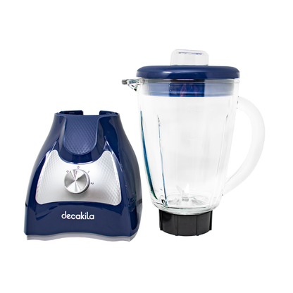 Licuadora 2 Velocidades + Pulso Vaso de Vidrio Azul Decakila KUJB045L