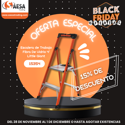 Escalera de Trabajo Fibra De Vidrio 4' (1.21 m) Tipo I Quick-n-lite Little Giant 15354