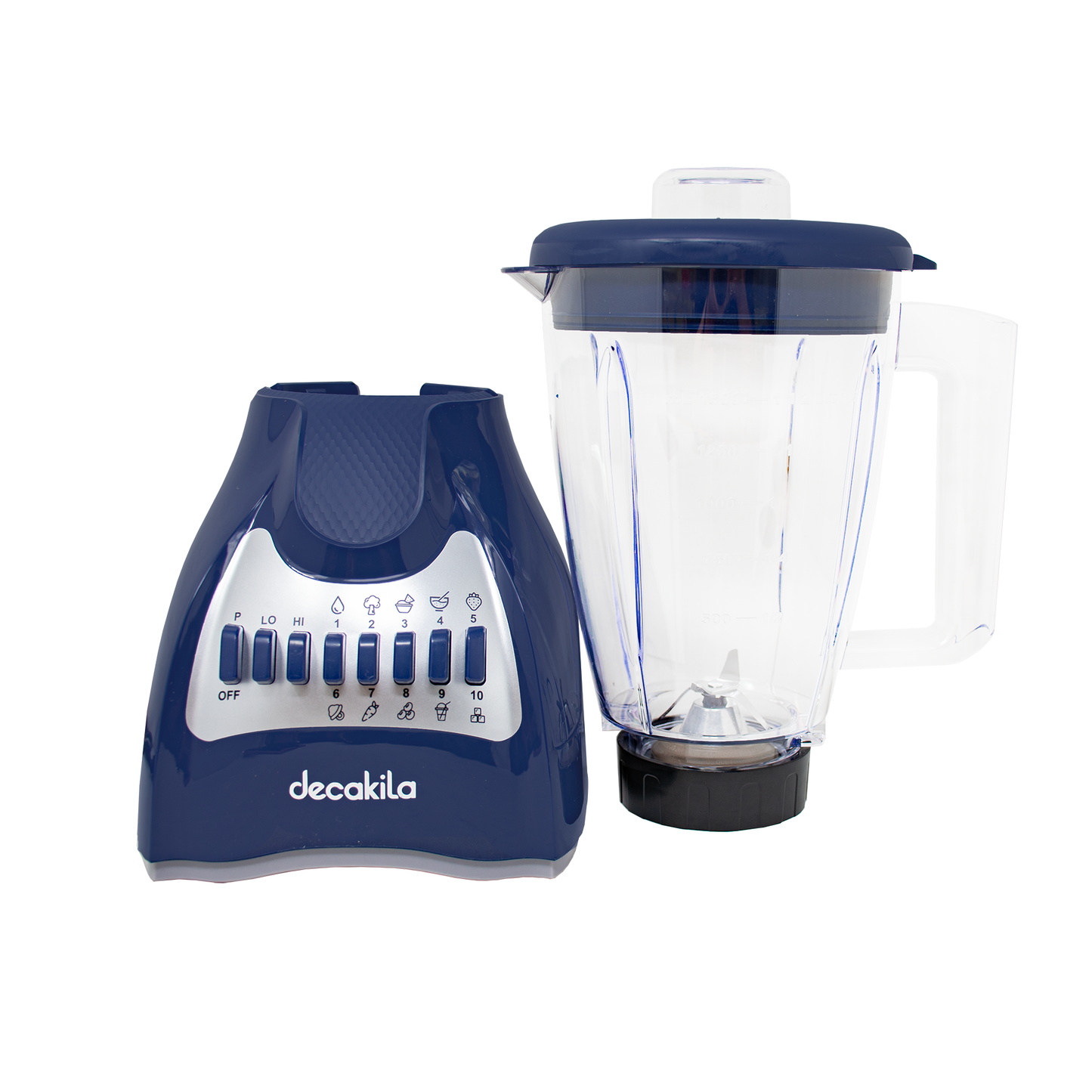 Licuadora 10 Velocidades Vaso de Plástico Azul Decakila KUJB044L