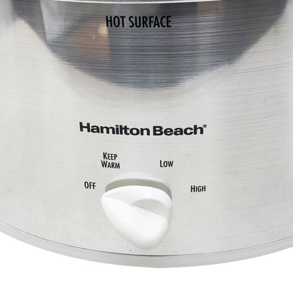 Olla Eléctrica de Cocción Lenta con Tapa de Vidrio Plata Hamilton Beach 33140