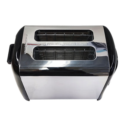 Tostador de Pan 2 Rebanadas Negro y Acero Inoxidable 22614R (Caja de 2 Piezas)
