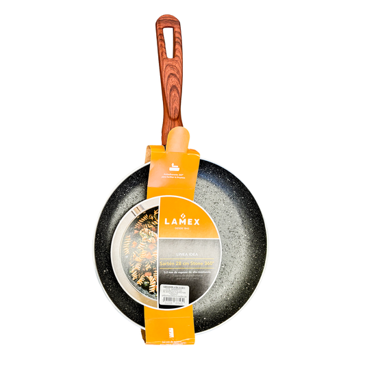 Sartén 28 cm Antiadherente Stone 360° Mango Tipo Madera Lamex 6646-0