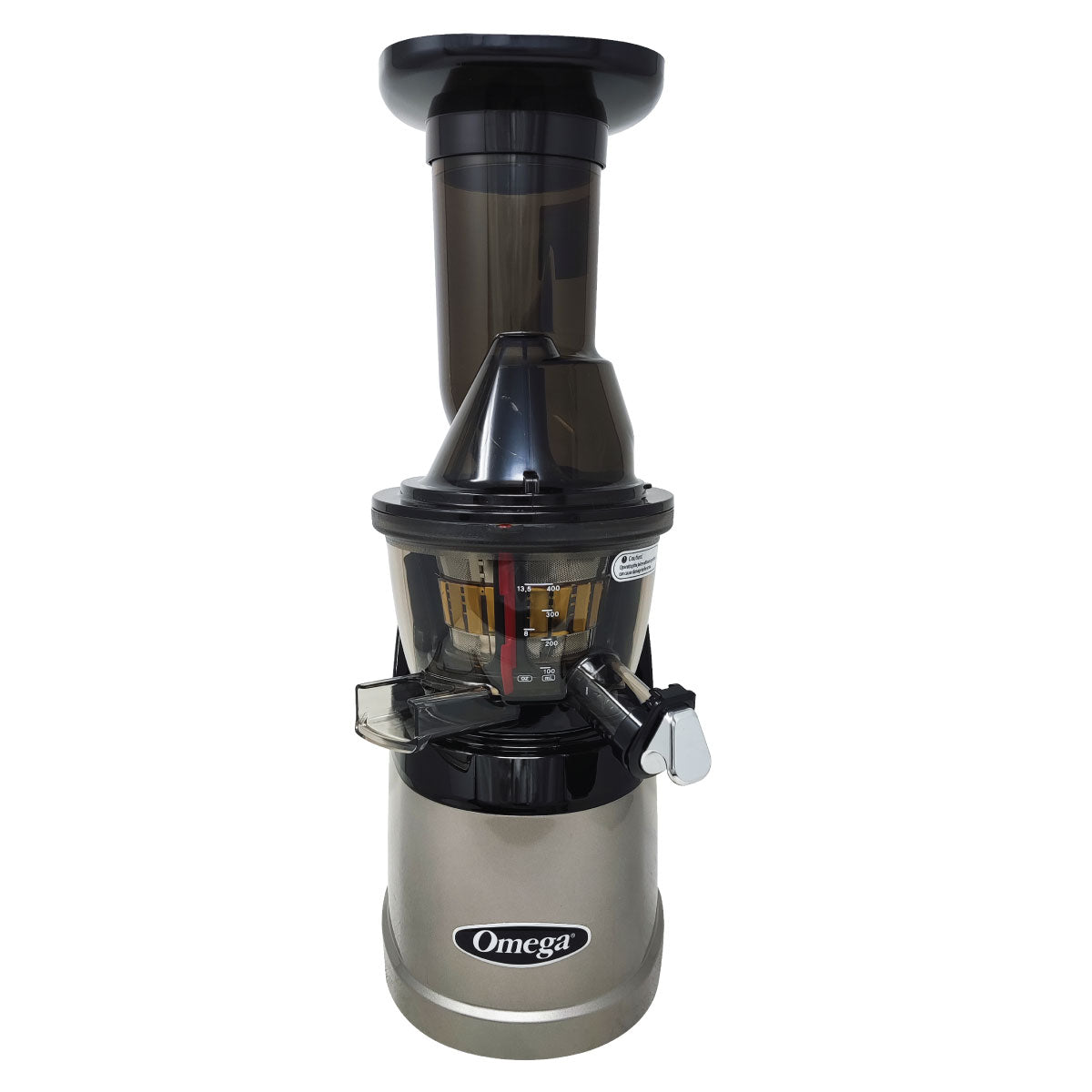 Extractor de Jugo Vertical Prensa Fría Boca Ancha Plata Omega MMV700S